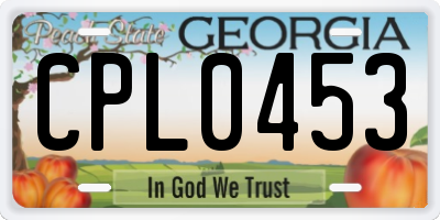 GA license plate CPL0453