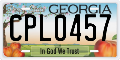 GA license plate CPL0457