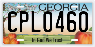 GA license plate CPL0460