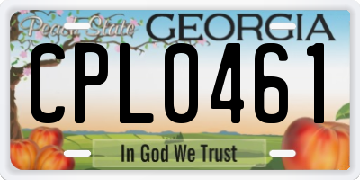 GA license plate CPL0461