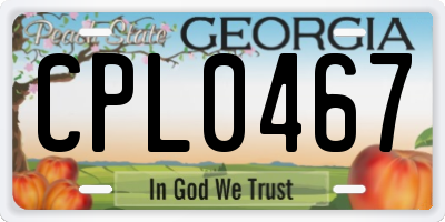 GA license plate CPL0467