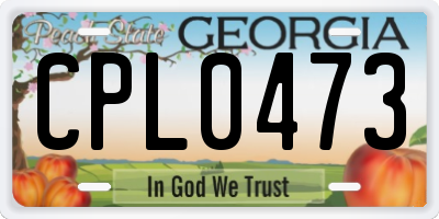 GA license plate CPL0473