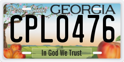 GA license plate CPL0476