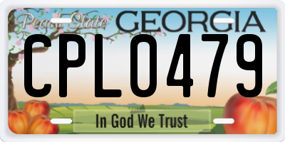 GA license plate CPL0479