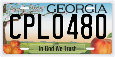 GA license plate CPL0480