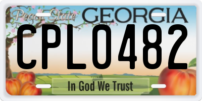 GA license plate CPL0482