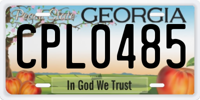 GA license plate CPL0485