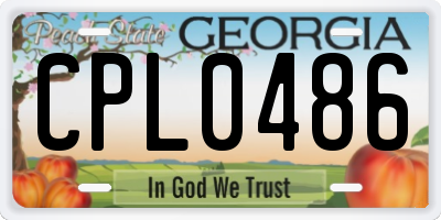 GA license plate CPL0486