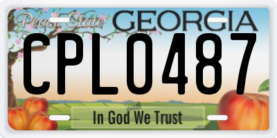 GA license plate CPL0487