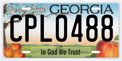 GA license plate CPL0488
