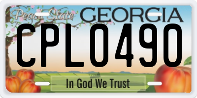 GA license plate CPL0490