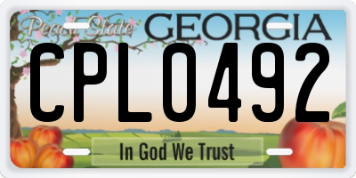 GA license plate CPL0492