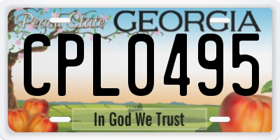 GA license plate CPL0495