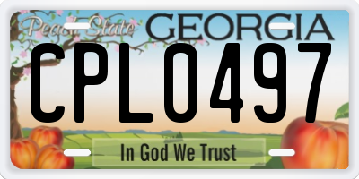 GA license plate CPL0497