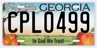 GA license plate CPL0499
