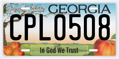 GA license plate CPL0508