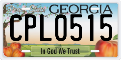 GA license plate CPL0515