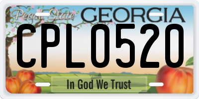 GA license plate CPL0520