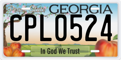 GA license plate CPL0524
