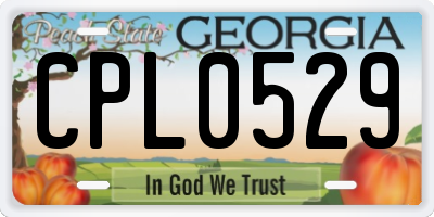 GA license plate CPL0529