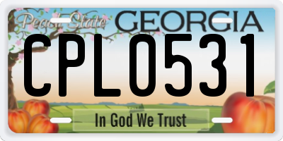 GA license plate CPL0531