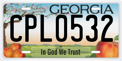 GA license plate CPL0532