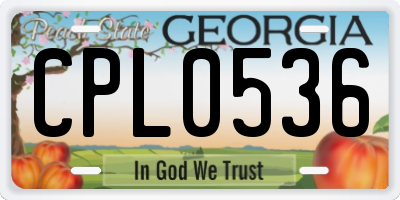 GA license plate CPL0536