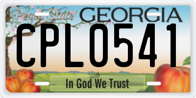 GA license plate CPL0541