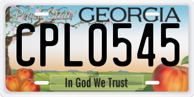 GA license plate CPL0545