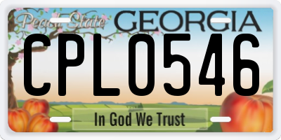 GA license plate CPL0546
