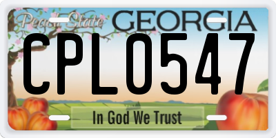 GA license plate CPL0547
