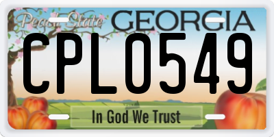 GA license plate CPL0549
