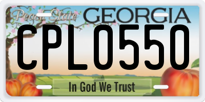 GA license plate CPL0550