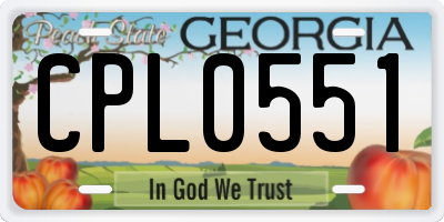 GA license plate CPL0551