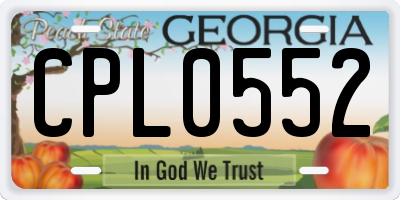 GA license plate CPL0552