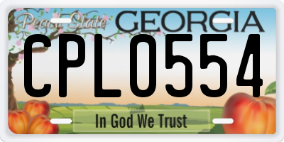 GA license plate CPL0554