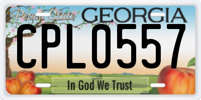 GA license plate CPL0557