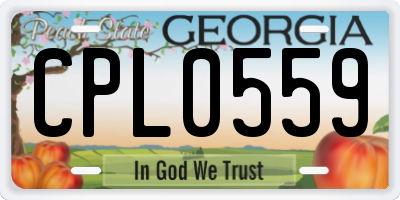 GA license plate CPL0559