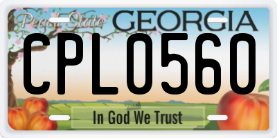 GA license plate CPL0560