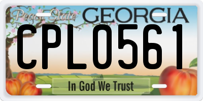 GA license plate CPL0561
