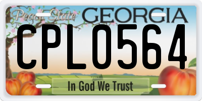 GA license plate CPL0564