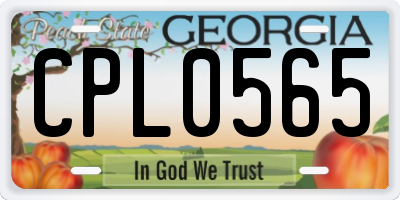 GA license plate CPL0565