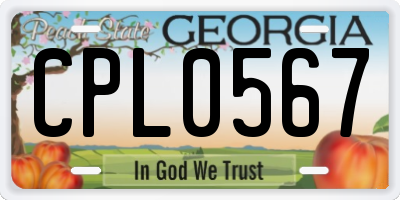 GA license plate CPL0567