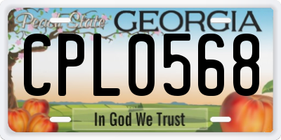 GA license plate CPL0568