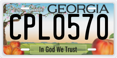 GA license plate CPL0570