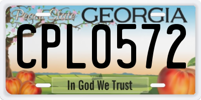 GA license plate CPL0572