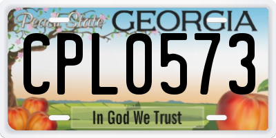 GA license plate CPL0573