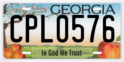 GA license plate CPL0576
