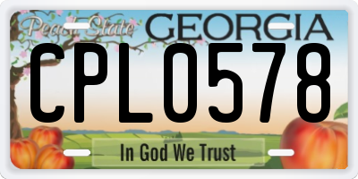 GA license plate CPL0578
