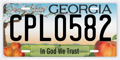 GA license plate CPL0582